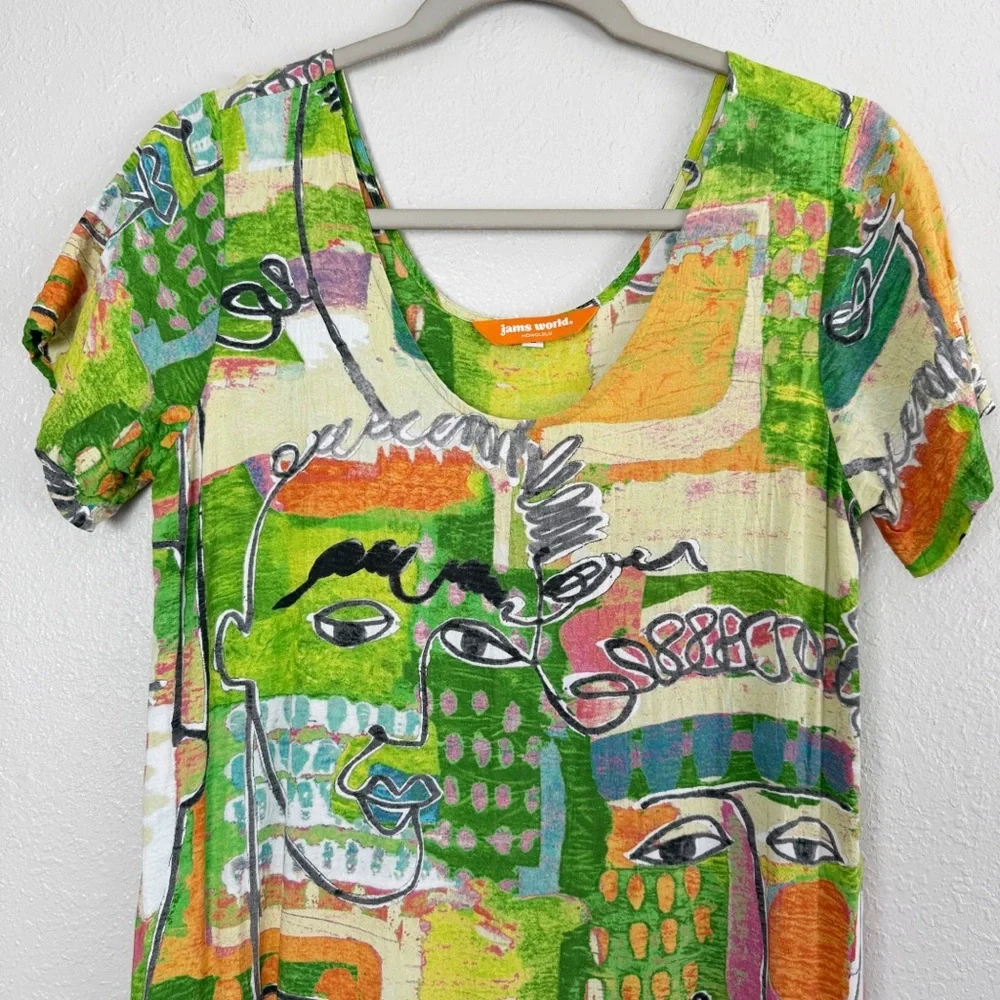 Jams World Hattie dress Face print art drop waist S - Picture 3 of 10